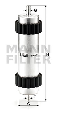 Polttoainesuodatin MANN-FILTER WK 6008