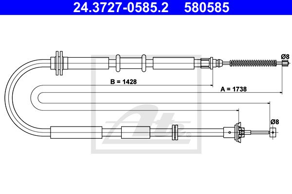 Cable, parking brake ATE 24.3727-0585.2