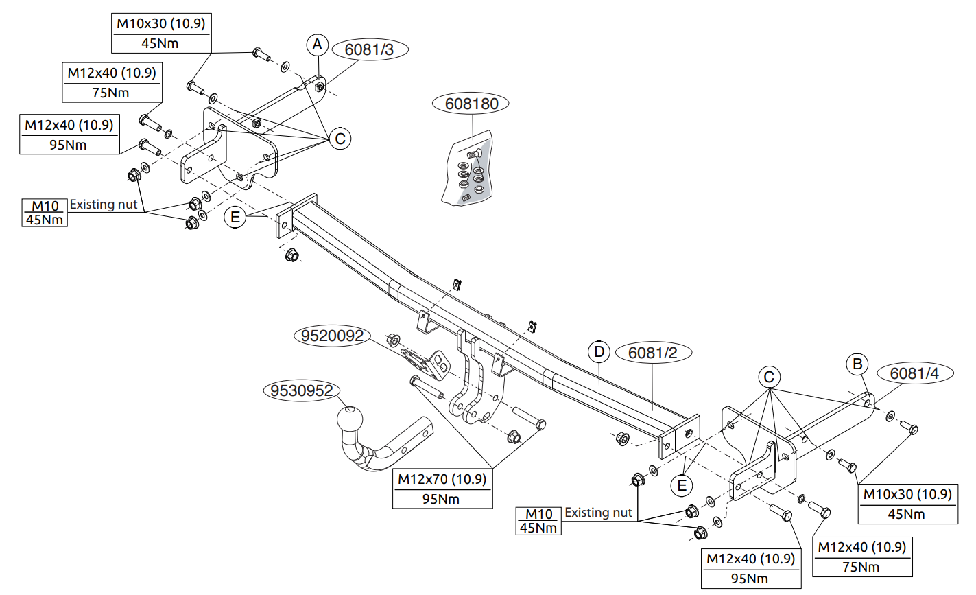 Vetokoukku BRINK 608100 Opel Astra K '15-
