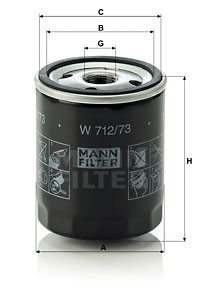Öljynsuodatin MANN-FILTER W 712/73
