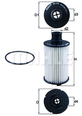 Öljynsuodatin MAHLE ORIGINAL OX 774D