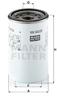Polttoainesuodatin MANN-FILTER WK 940/38 x