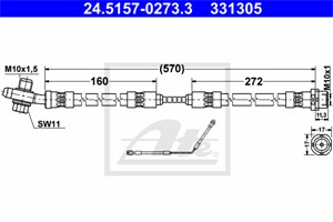 Jarruletku, Taka-akseli, oikea, BMW X5 [E53], 34 30 1 165 766
