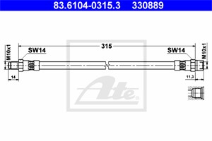 Jarruletku, Taka-akseli, Jarrusatulassa, BMW 5 Touring [E61], 34 32 6 765 398