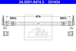 Jarruletku, Etuakseli, MERCEDES-BENZ, 001 428 95 35, A 001 428 95 35