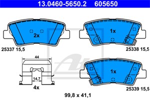 Jarrupalasarja, levyjarru, Taka-akseli, HYUNDAI,KIA, 58302-1RA30, 58302-1WA35, 58302-2VA50, 58302-3XA30, 58302-3ZA10, 58302-3ZA70, 58302