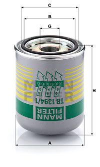 Ilmankuivaus patruuna, paineilmalaite MANN-FILTER TB 1394/1 x