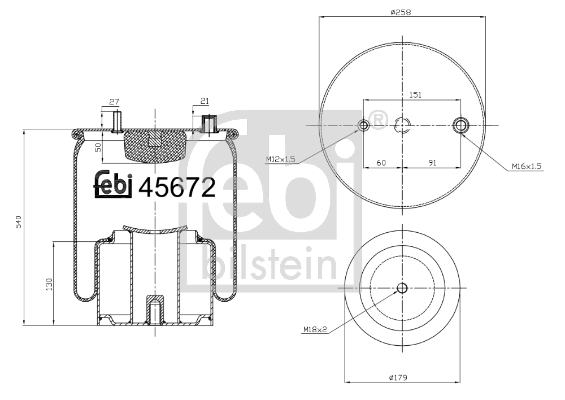Metallipalje, ilmajousitus FEBI BILSTEIN 45672