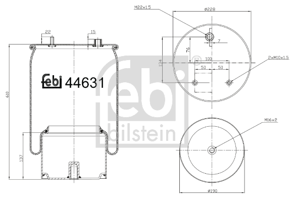 Metallipalje, ilmajousitus FEBI BILSTEIN 44631