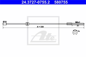 Vaijeri, käsijarru, Edessä, OPEL CORSA C, CORSA C Skåp/halvkombi, VAUXHALL CORSA Mk II, CORSAVAN Mk II, 5 22 445, 9127187