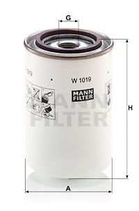 Suodatin, työhydrauliikka MANN-FILTER W 1019