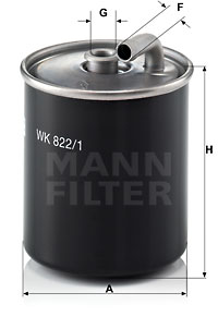 Polttoainesuodatin MANN-FILTER WK 822/1