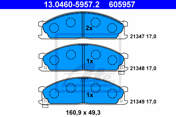 Jarrupalasarja, levyjarru ATE 13.0460-5957.2