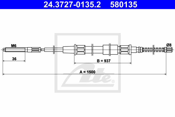 Käsijarruvaijeri ATE 24.3727-0135.2