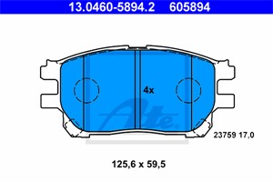 Jarrupalasarja, levyjarru, Etuakseli, TOYOTA PREVIA, 04465-28490