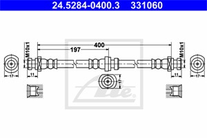 Jarruletku, Etuakseli, Ulompi, Jarrusatulassa, MITSUBISHI L200, PAJERO II, PAJERO Canvas Top II, PAJERO SPORT I, PAJERO SPORT VAN I, MR2