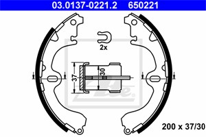 Jarrukenkäsarja, Taka-akseli, TOYOTA COROLLA, COROLLA Compact, COROLLA Kombi, COROLLA Liftback, COROLLA Station Wagon, 04495-12110, 0449