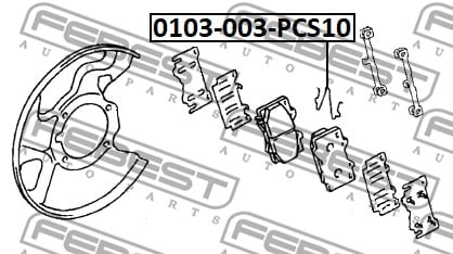 Jousi, jarrupala FEBEST 0103-003-PCS10