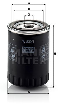 Öljynsuodatin MANN-FILTER W 830/1
