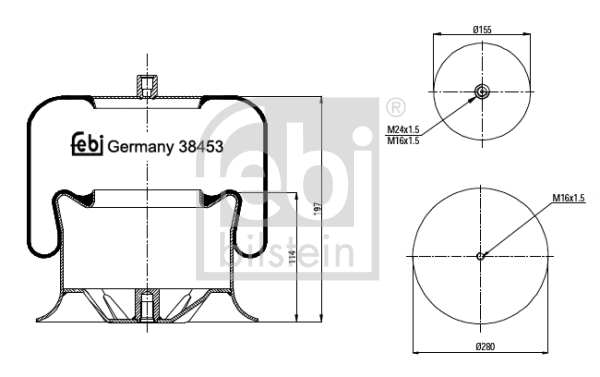 Metallipalje, ilmajousitus FEBI BILSTEIN 38453