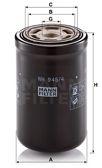 Suodatin, työhydrauliikka MANN-FILTER WH 945/4