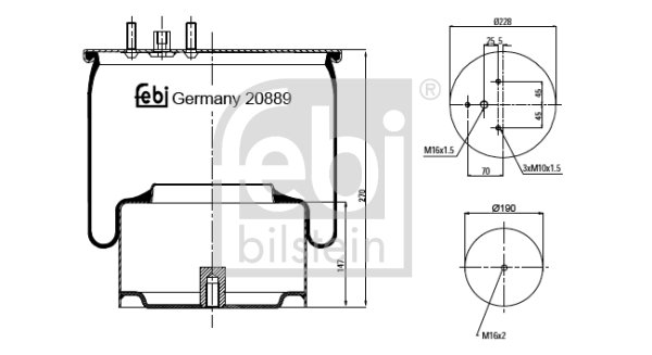 Metallipalje, ilmajousitus FEBI BILSTEIN 20889