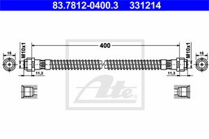 Jarruletku, Etuakseli, Taka-akseli, AUDI Q7, PORSCHE CAYENNE, VW TOUAREG, 7L0 611 776 A, 7L0 611 776, 7P0 611 776, 955 355 060 00, 955 3