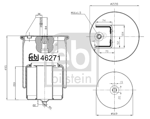 Metallipalje, ilmajousitus FEBI BILSTEIN 46271