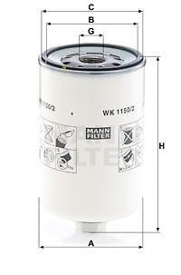 Polttoainesuodatin MANN-FILTER WK 1150/2