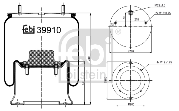 Metallipalje, ilmajousitus FEBI BILSTEIN 39910