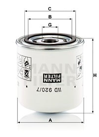 Öljynsuodatin MANN-FILTER WD 920/7