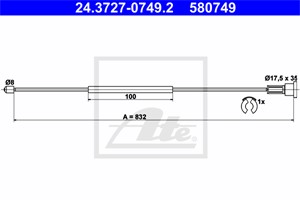Vaijeri, käsijarru, Taakse, oikea, OPEL,VAUXHALL, 5 22 449, 90576454
