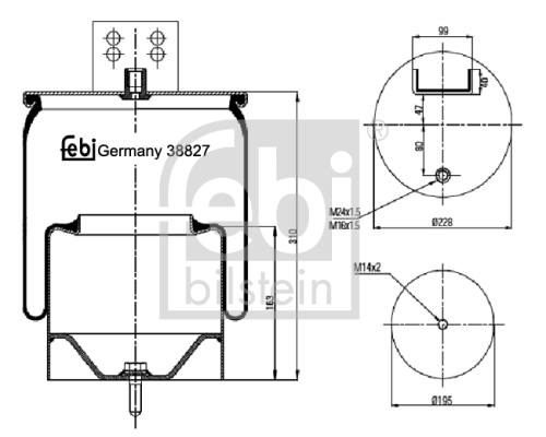 Metallipalje, ilmajousitus FEBI BILSTEIN 38827