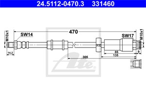 Jarruletku, Etuakseli, CITROËN,FIAT,PEUGEOT, 46786431, 4806 C3, 4806 F3, 51748936