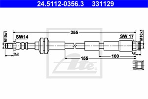 Jarruletku, Etuakseli, ABARTH,CHRYSLER,FIAT,FORD,LANCIA, 1563598, 51800680, 9S51-2078-AA