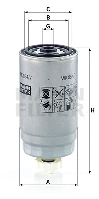 Polttoainesuodatin MANN-FILTER WK 854/7