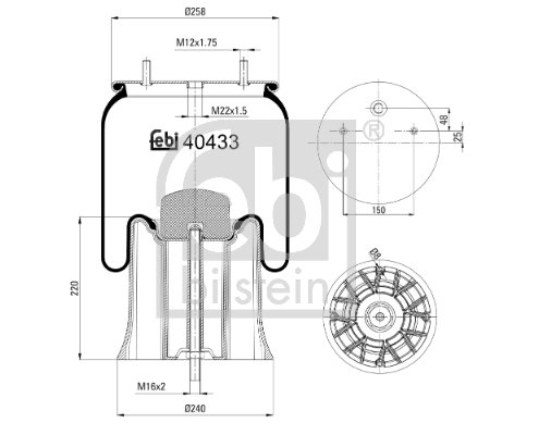 Metallipalje, ilmajousitus FEBI BILSTEIN 40433