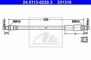 Jarruletku, Takana, Jarrusatulassa, AUDI 100, 100 Avant, 200, 200 Avant, 80, 80 Avant, A4, A4 Avant, V8, 443 611 775 F, 803 611 707, 803