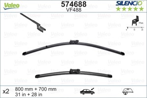 Pyyhkijänsulka, Edessä, CITROËN,OPEL,PEUGEOT,RENAULT,VAUXHALL, 1608242080, 1615628080, 1615628180, 288905887R, 288907446R, 288909637R, 6