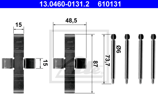 Tarvikesarja, jarrupala ATE 13.0460-0131.2
