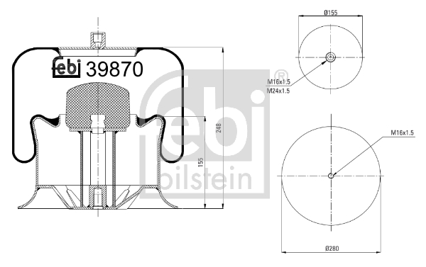 Metallipalje, ilmajousitus FEBI BILSTEIN 39870