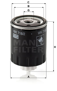 Polttoainesuodatin MANN-FILTER WK 718/2
