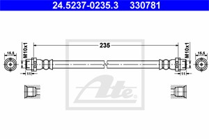 Jarruletku, Taka-akseli, Jarrusatulassa, MERCEDES-BENZ,VW, 2D0 611 775 A, 904 428 04 35, A 904 428 04 35