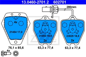 Jarrupalasarja, levyjarru, Edessä, AUDI A6, A6 Avant, 4B0 698 151 C