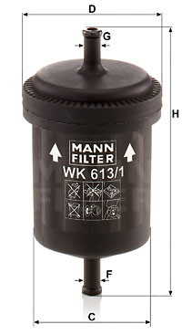 Polttoainesuodatin MANN-FILTER WK 613/1