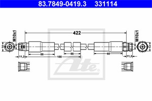 Jarruletku, Etuakseli, AUDI A8, VW PHAETON, 3D0 611 701 C, 3D0 611 701 D, 3D0 611 701 E, 3D0 611 701 F