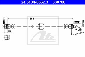 Jarruletku, Alla, Yläpuolella, OPEL,RENAULT,VAUXHALL, 45 00 131, 77 00 302 379, 9160431