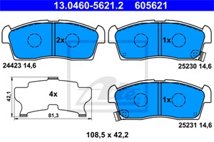 Jarrupalasarja, levyjarru, Etuakseli, CITROËN C-ZERO, MITSUBISHI i, PEUGEOT ION, SUZUKI ALTO, 16 062 256 80, 16 102 756 80, 4605A340, 46
