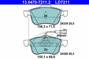 Jarrupalasarja, levyjarru, Etuakseli, ALFA ROMEO 159, 159 Sportwagon, BRERA, SPIDER, 77363599, 77364587