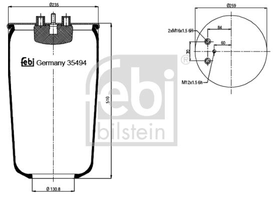 Metallipalje, ilmajousitus FEBI BILSTEIN 35494